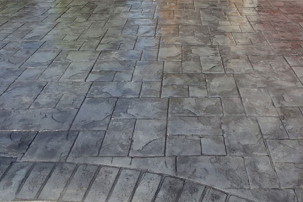 Printed concrete driveway