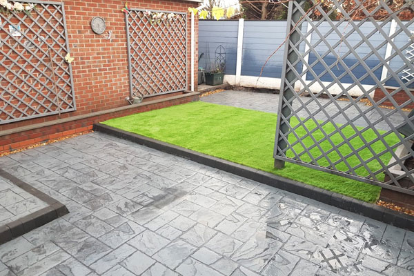 Back garden artificial grass