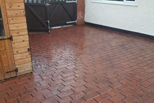 Concrete driveway at Wrexham house